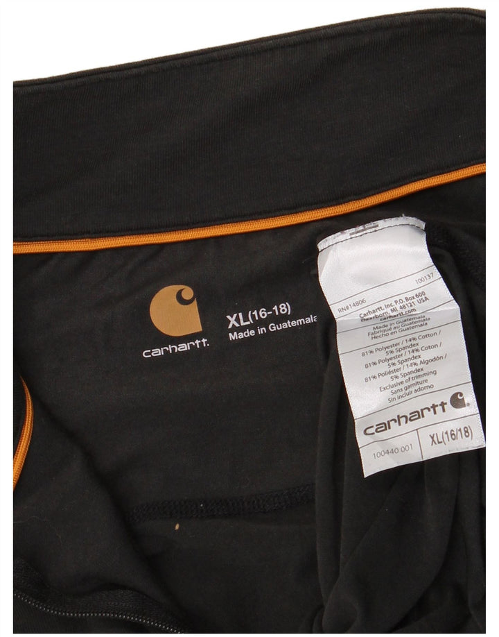 Damska koszulka zapinana na zamek Carhartt, z długim rękawem, US 16/18 XL, czarny poliester
