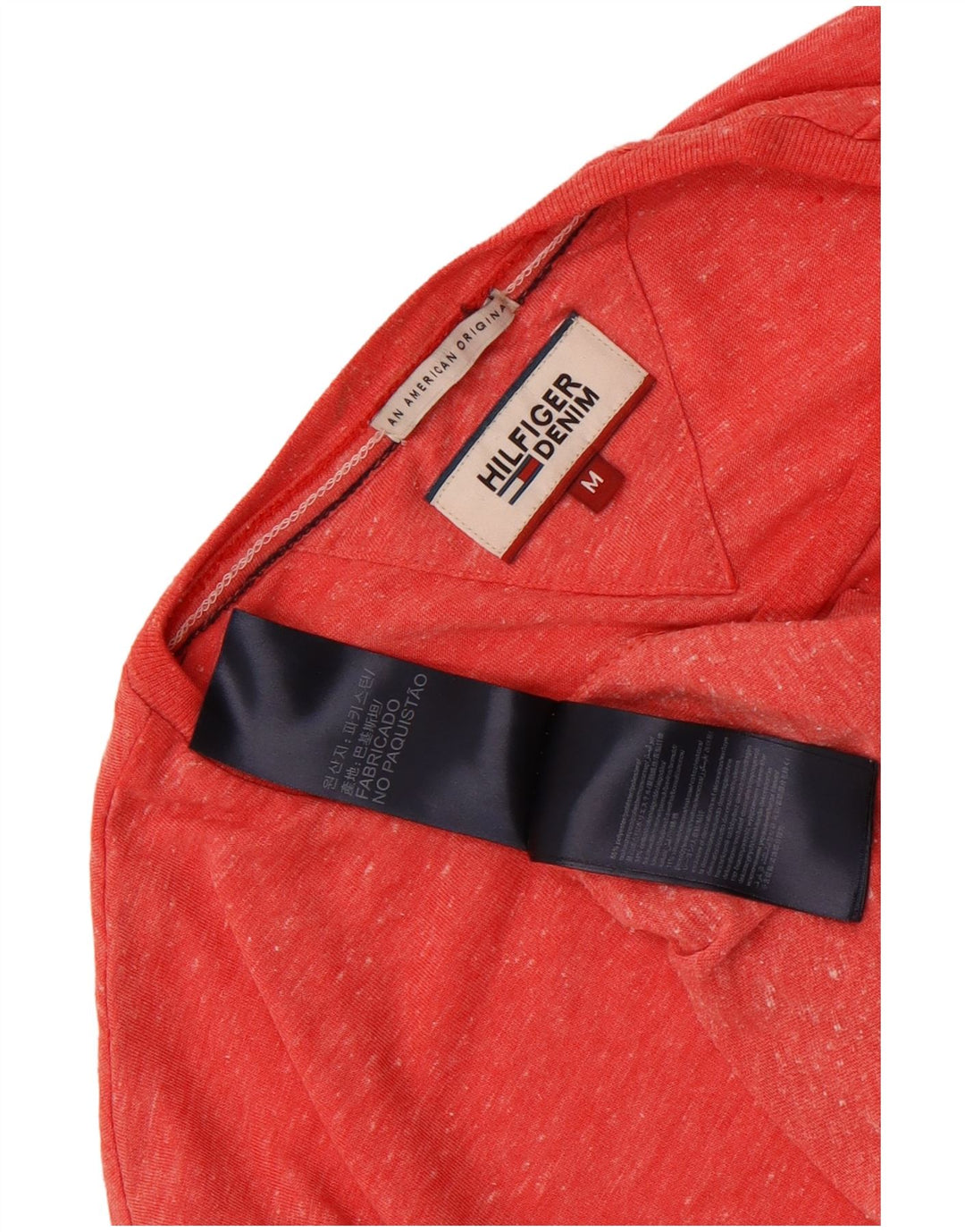 T-shirt męski Tommy Hilfiger z poliestru w kolorze średniej czerwonej plamki