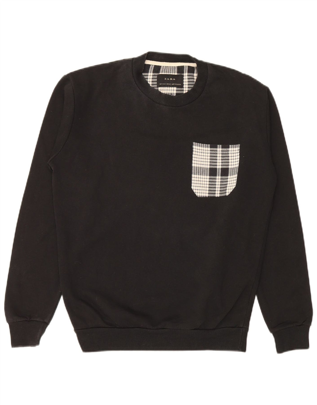 Męski sweter Zara w małą czarną kratkę