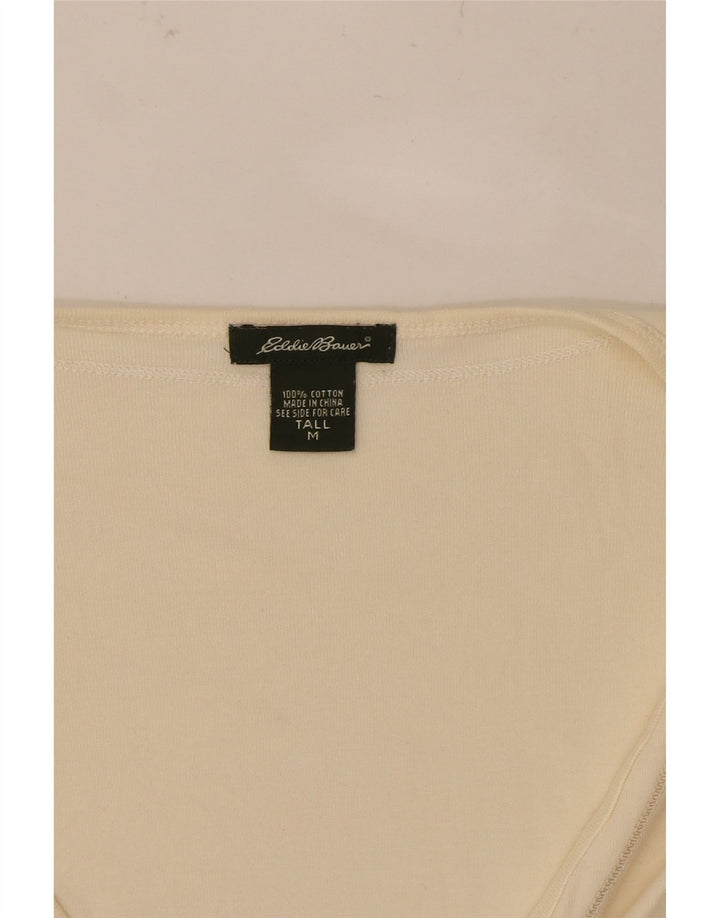 EDDIE BAUER Womens Tall Top Long Sleeve UK 12 Medium Off White Cotton Vintage Eddie Bauer and Second-Hand Eddie Bauer from Messina Hembry 