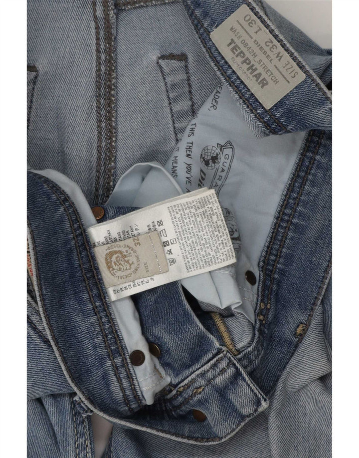 Diesel Męskie Tepphar Carrot Slim Jeans W32 L30 Niebieskie bawełniane