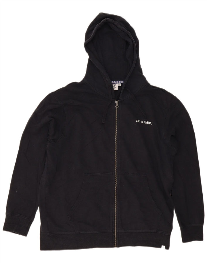 Damski sweter z kapturem i zamkiem ANIMAL UK 14, duży, czarny, bawełniany