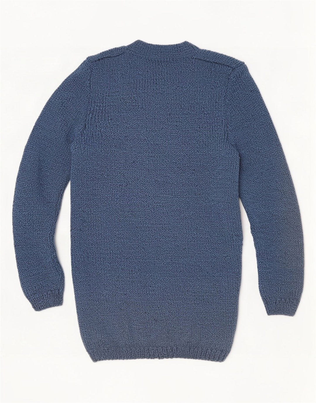 Sweter damski w stylu vintage z okrągłym dekoltem UK 10, mały niebieski