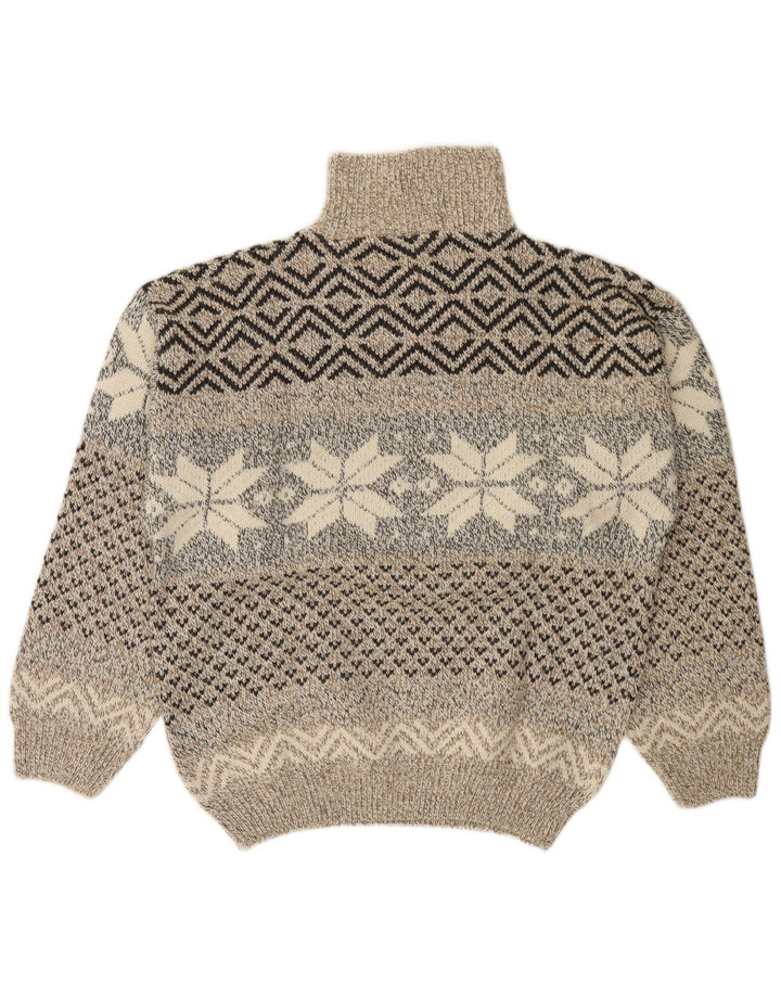 Męski sweter C&A Canda z zamkiem błyskawicznym, średnio beżowy, akryl Fair Isle