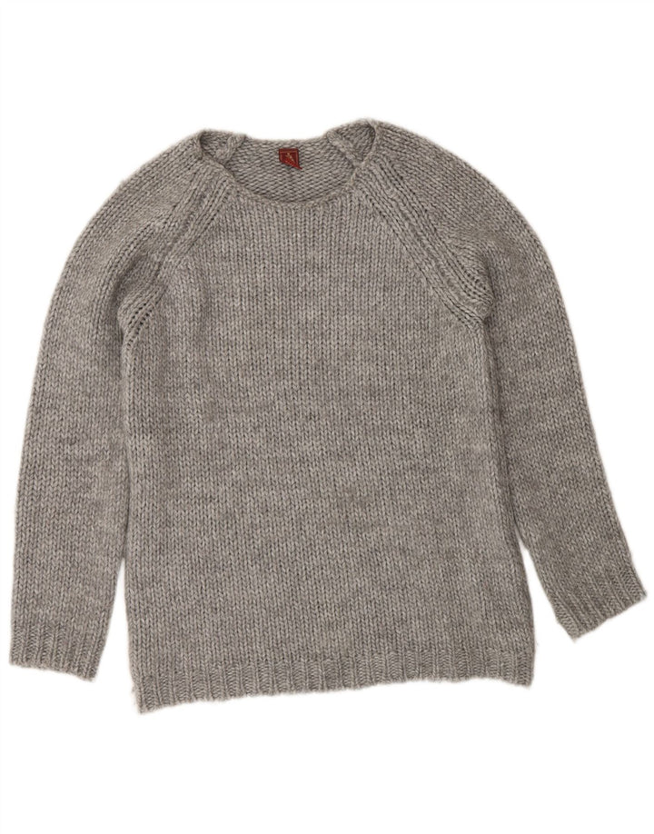 Damski sweter z dekoltem w łódkę Dondup UK 14 Średni szary wełniany