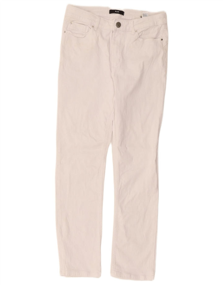 Marks & Spencer Damskie jeansy slim UK 12 Medium W30 L27 Biała bawełna