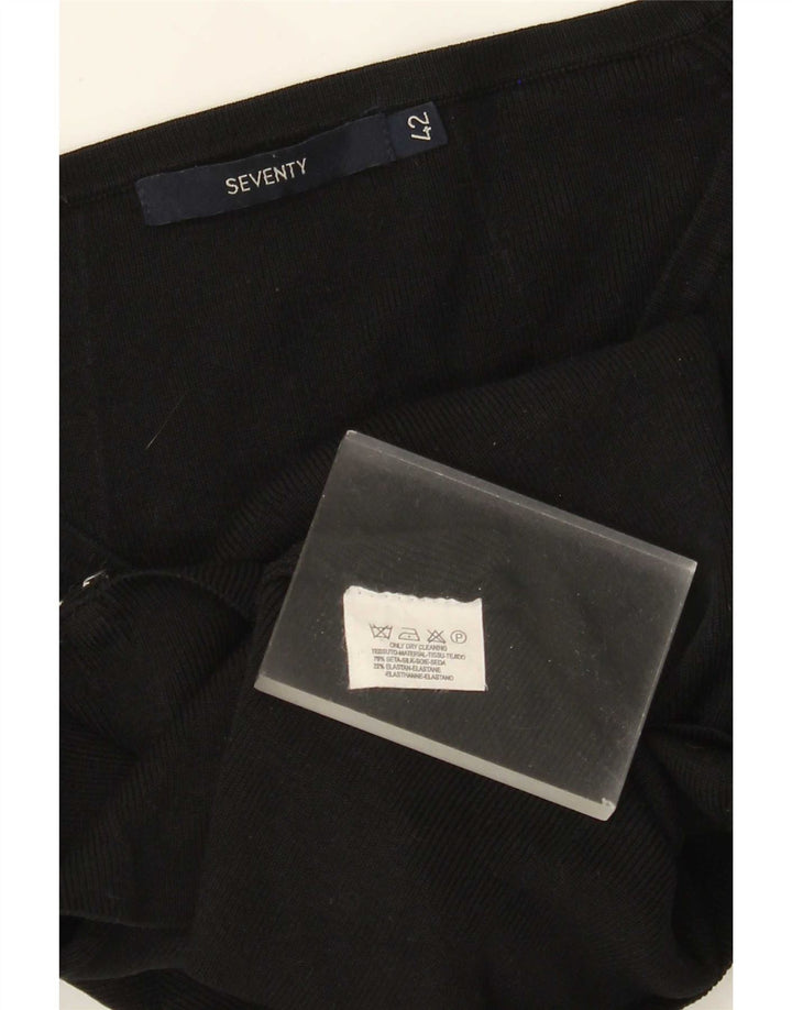 Damski sweter rozpinany Seventy IT 42 Średni czarny jedwab