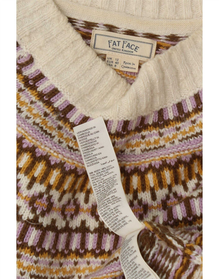 Sweter damski Fat Face z dekoltem w łódkę, UK 12, średni, wielokolorowy