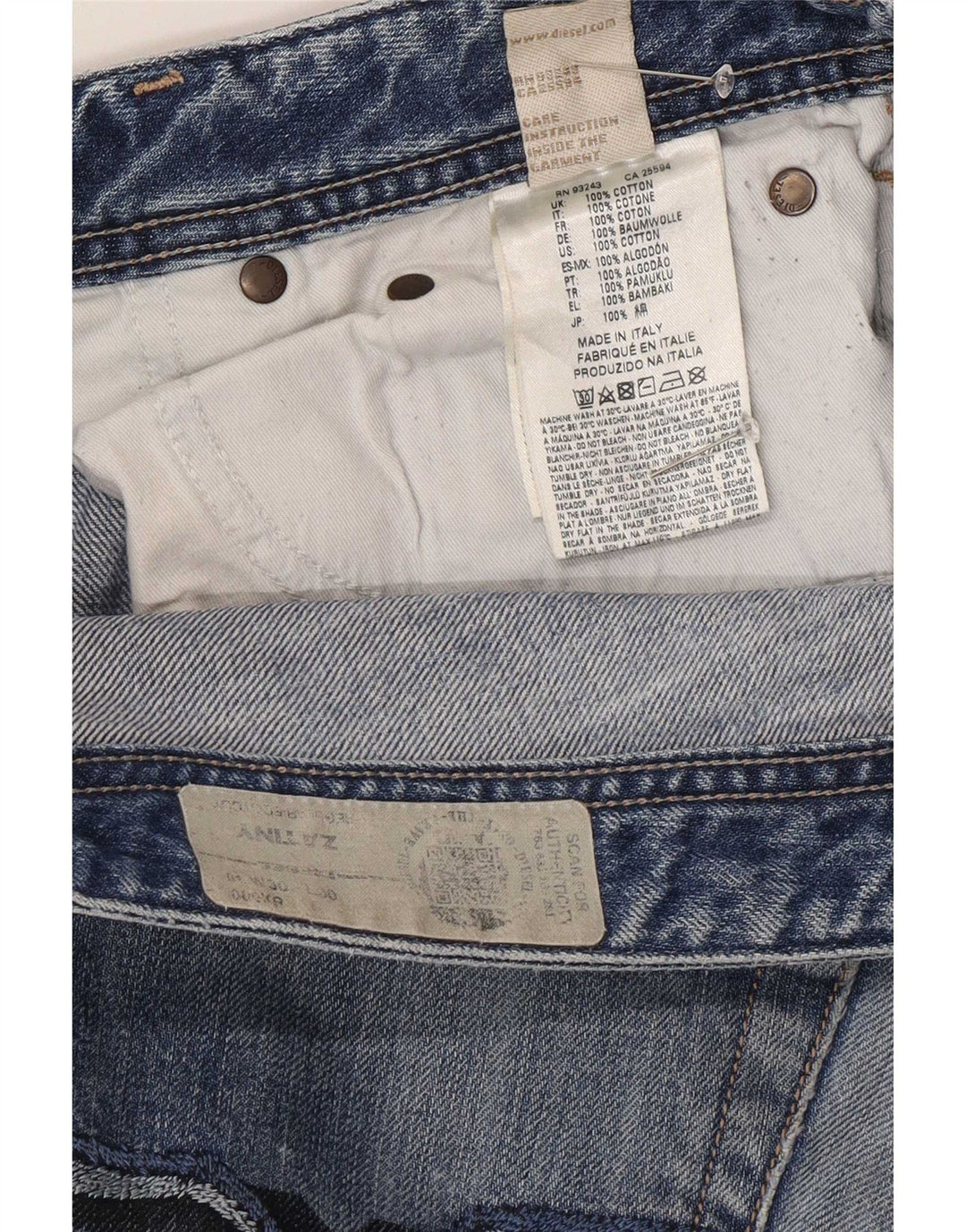 Diesel Męskie Zatiny Regular Bootcut Jeansy W30 L27 Niebieska bawełna