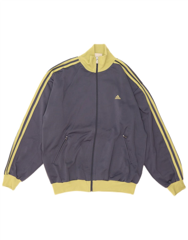 Męska bluza dresowa Adidas UK 38/40 Średni szary poliester z blokami kolorów