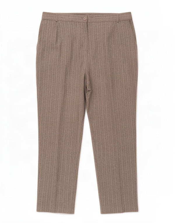 Damskie spodnie casual Marks & Spencer UK 18 XL W40 L19 Szare prążki