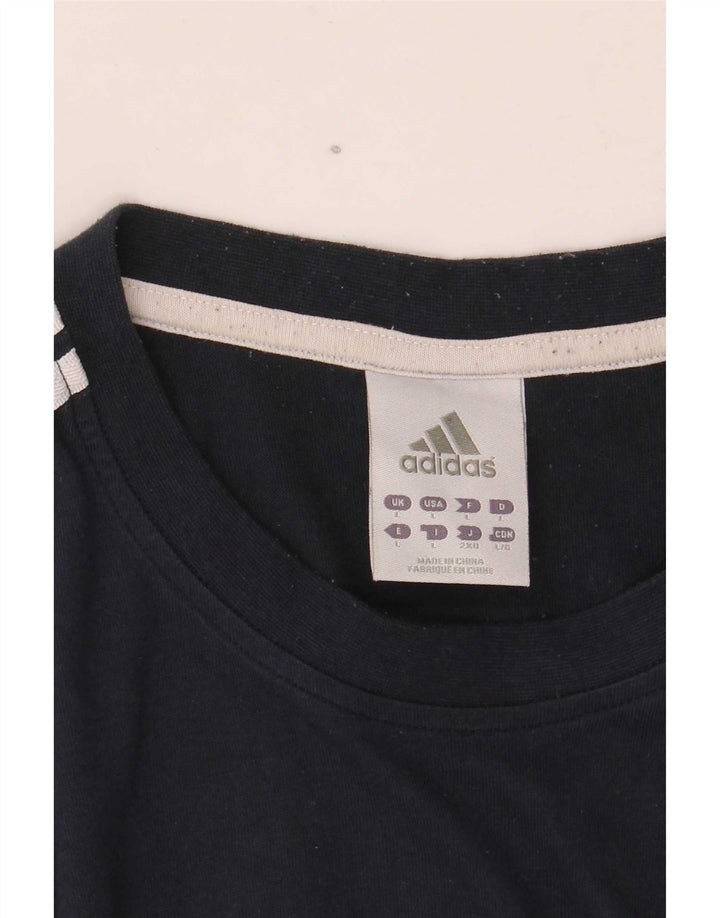 Męska koszulka z grafiką Adidas, duża, granatowa