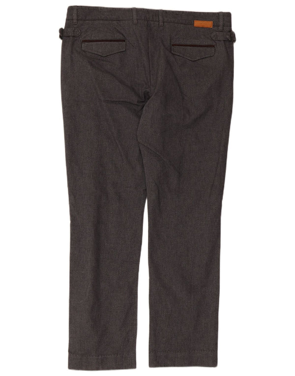 Zara Mens Straight Suit Trousers EU 46 XL W36 L30 Grey Spotted Viscose