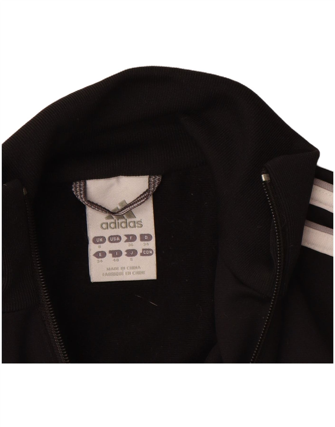 Damska kurtka dresowa ADIDAS UK 8, mała, czarna, poliester