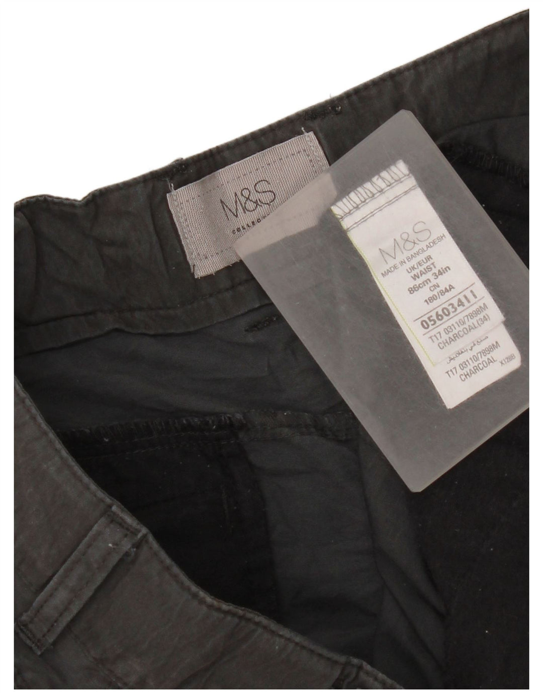 Męskie spodenki cargo Marks & Spencer W34, duże, szare, bawełniane