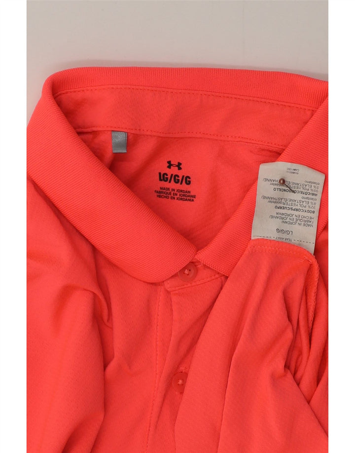 Męska koszulka polo UNDER ARMOUR, duża, różowa, z poliestru