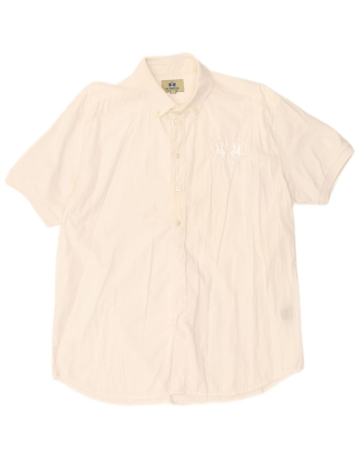 Koszula męska z krótkim rękawem LA MARTINA Buenos Aires, XL, biała