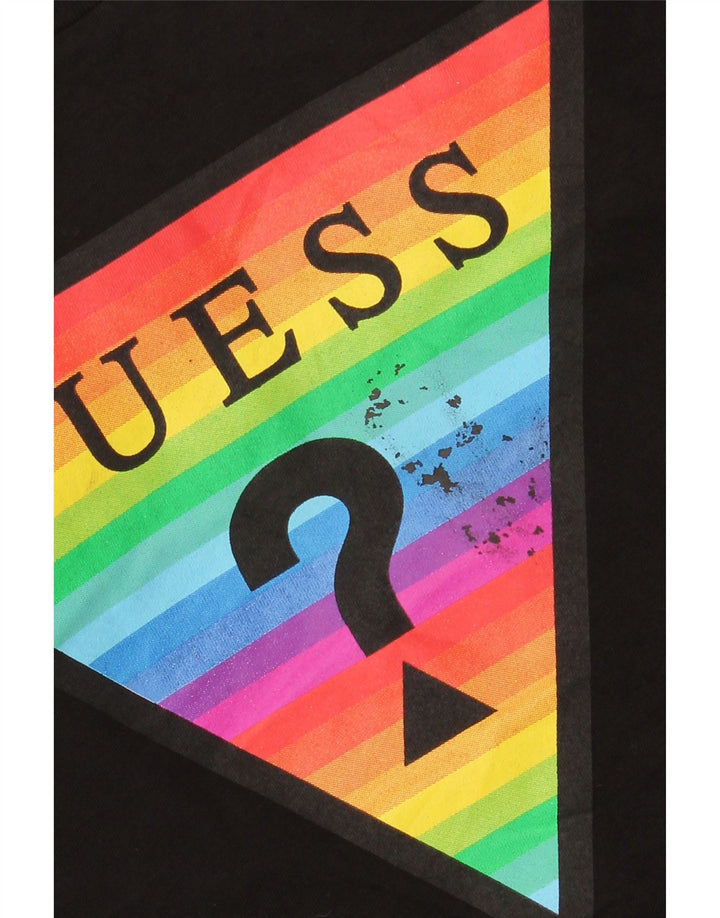 Męska kamizelka Guess z grafiką, duża, czarna, bawełniana