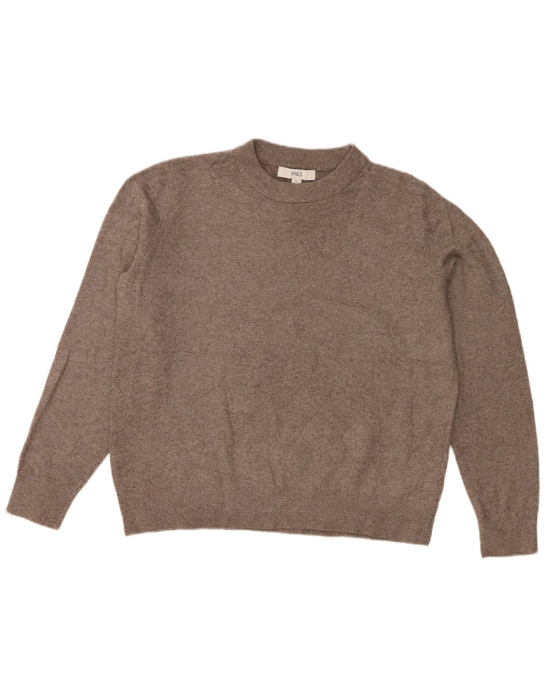 Marks & Spencer Damski sweter z okrągłym dekoltem, UK 14, średni szary poliester