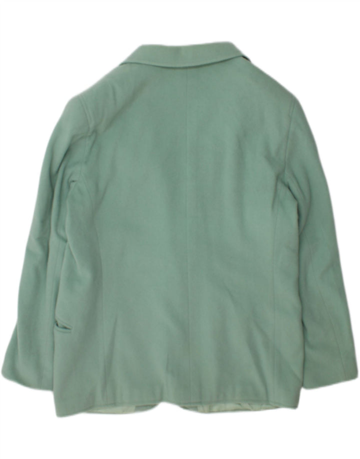 Vintage damska marynarka zapinana na 1 guzik UK 18 XL, zielona wełna