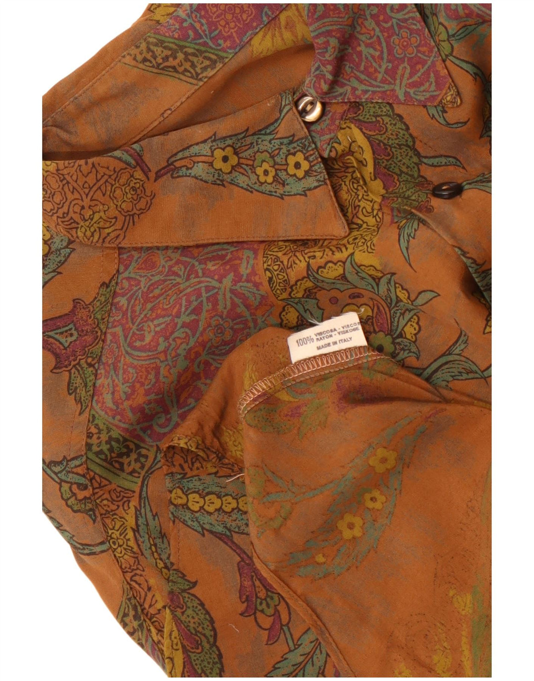 Koszula męska Vintage, duża, brązowa, w kwiaty, wiskoza