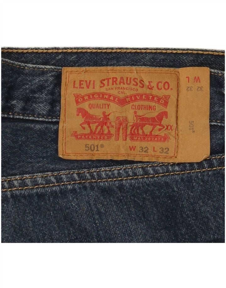 Męskie jeansy LEVI'S 501 Straight W32 L29 Niebieskie bawełniane
