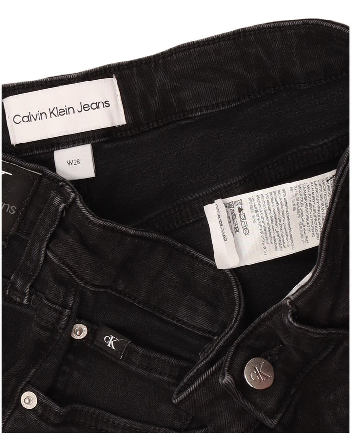 Damskie spodenki jeansowe Calvin Klein W28 Średnia czarna bawełna