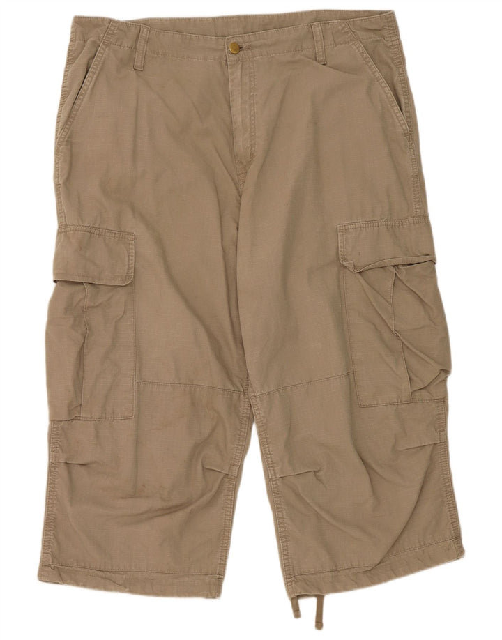 Męskie spodnie Carhartt Cargo Capri W36 L20 Beżowa bawełna