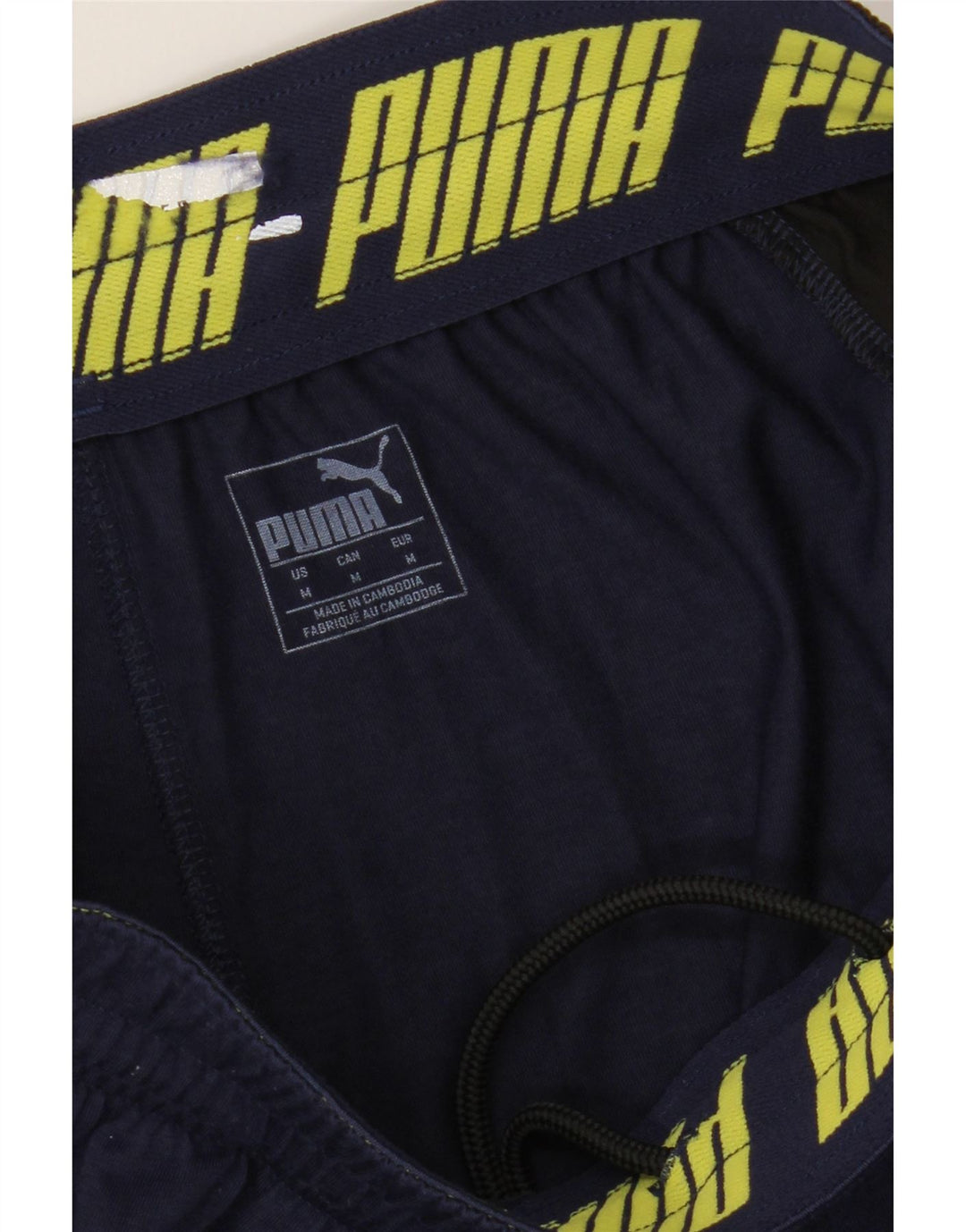 PUMA Mens Graphic Sport Shorts Medium Navy Blue Colourblock Vintage Puma and Second-Hand Puma from Messina Hembry 