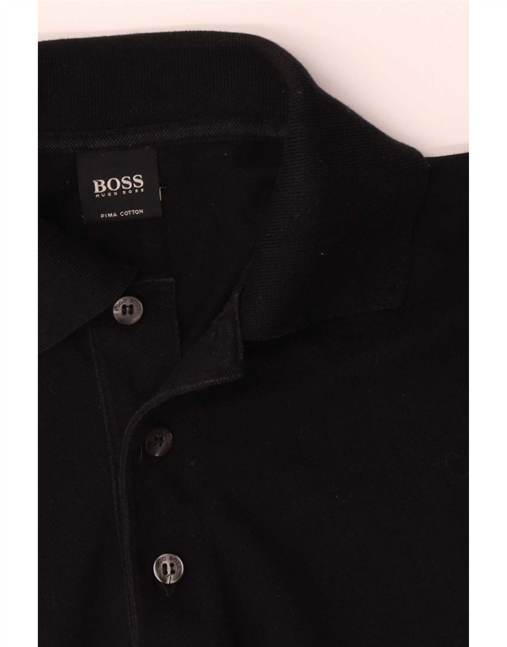 Męska koszulka polo Hugo Boss, średnia czarna, bawełniana