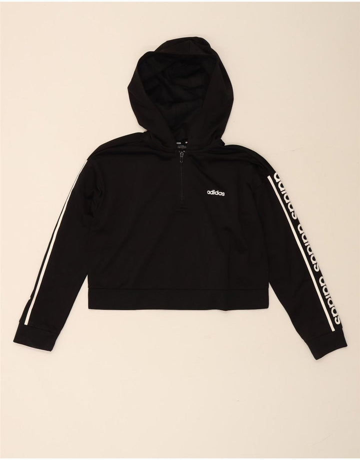 Damska bluza z kapturem Adidas Oversized Graphic UK 8/10 Mały czarny poliester