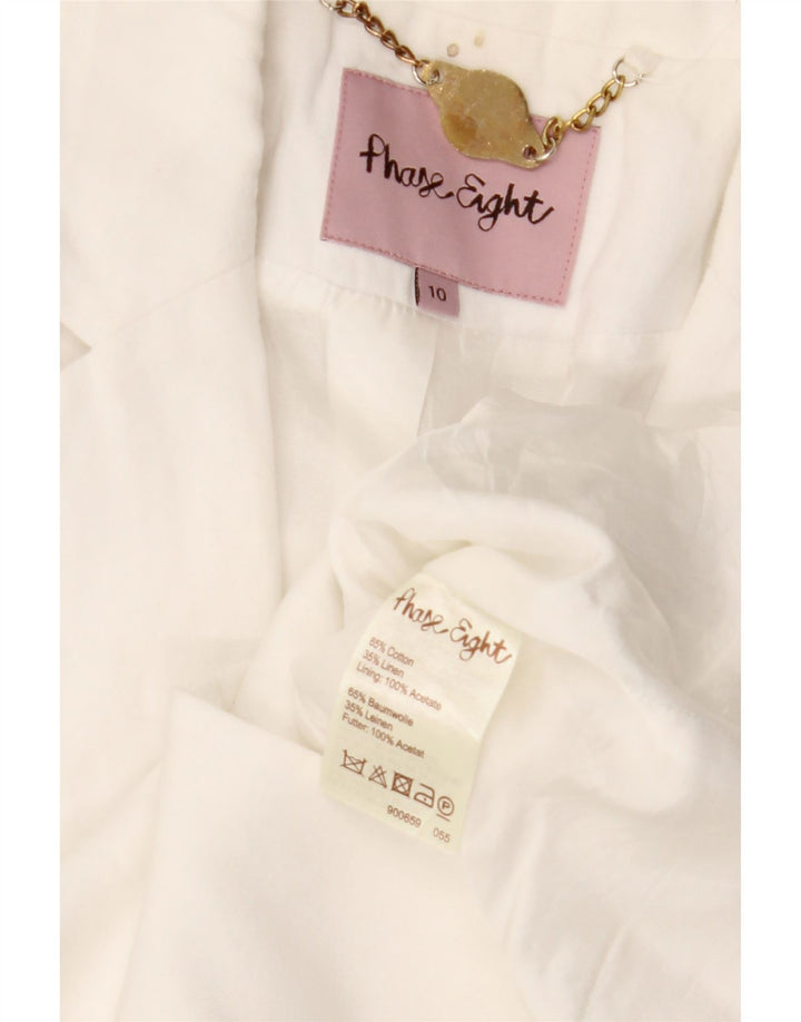 Bolero damskie PHASE EIGHT z rękawem 3/4, zapinane na 1 guzik, UK 10, małe, białe