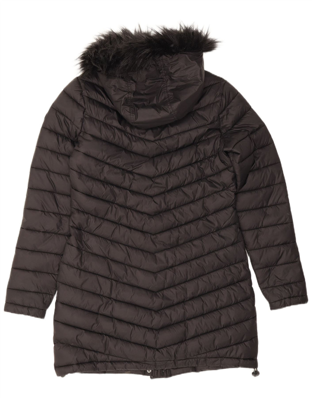 Damski ocieplany płaszcz z kapturem Superdry UK 14, średni czarny nylon