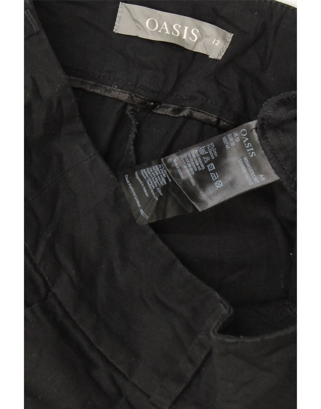 Damskie spodenki chino Oasis UK 12 Medium W32, czarna bawełna