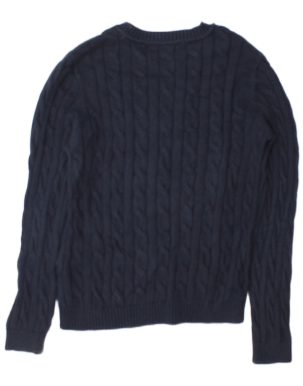 Crew Clothing Damski sweter z dekoltem w łódkę UK 14, duży, granatowy, bawełniany