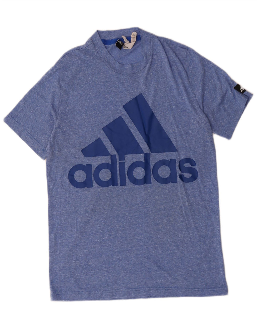 Męska koszulka z grafiką Adidas, średnia, niebieska, nakrapiana poliester