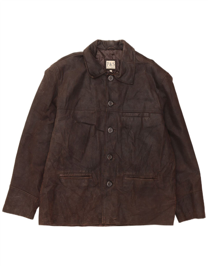 Męska kurtka skórzana VINTAGE UK 42 XL Brązowa skóra