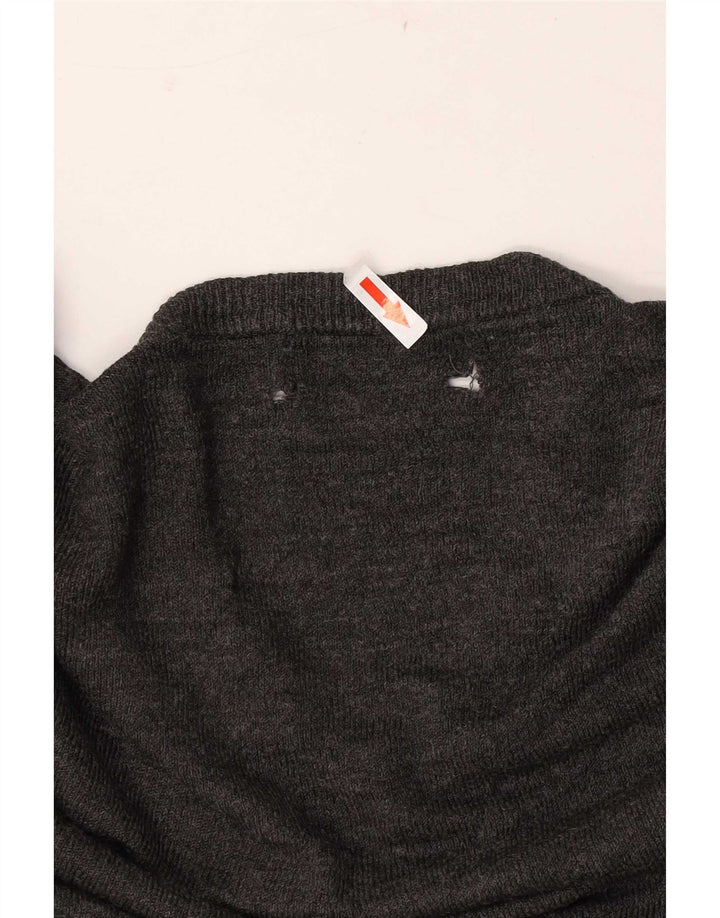 Marks & Spencer Męski sweter z dekoltem w kształcie litery V, duży, szary, akrylowy