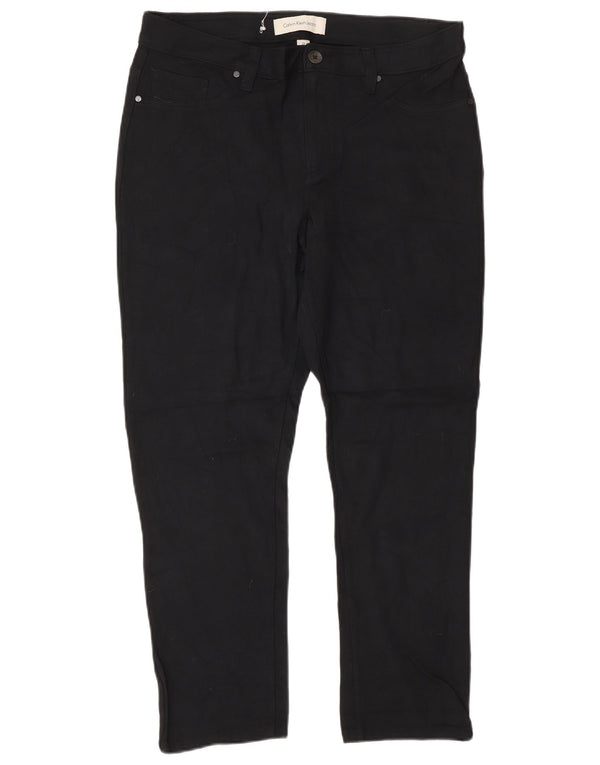 Damskie spodnie typu slim casual Calvin Klein US 12 Large W32 L28 Czarna wiskoza