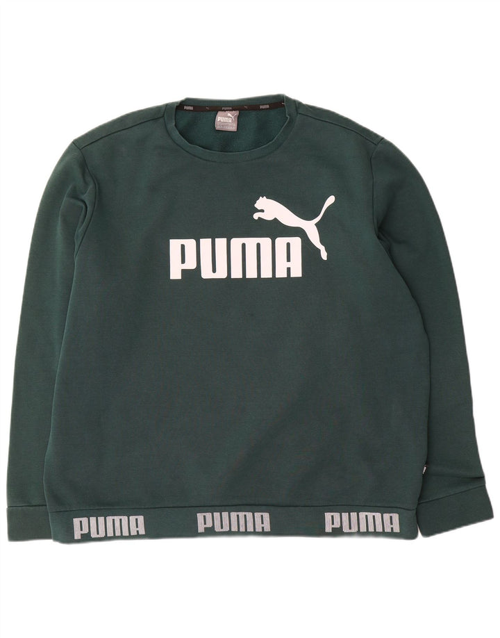 Męska bluza z grafiką Puma XL, zielona bawełna