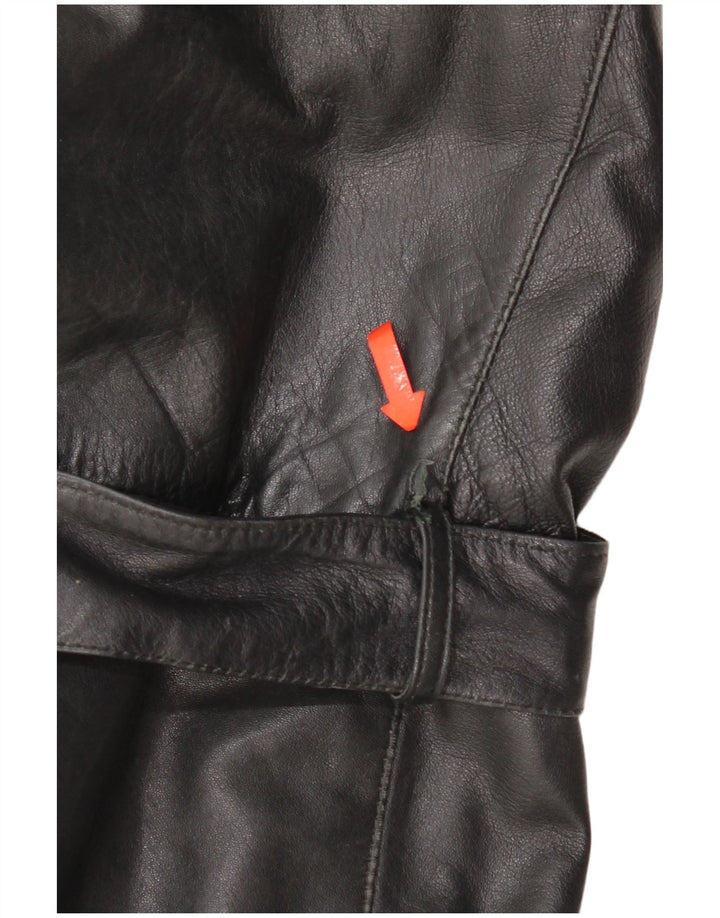 Vintage damska kurtka skórzana UK 16, duża czarna skóra