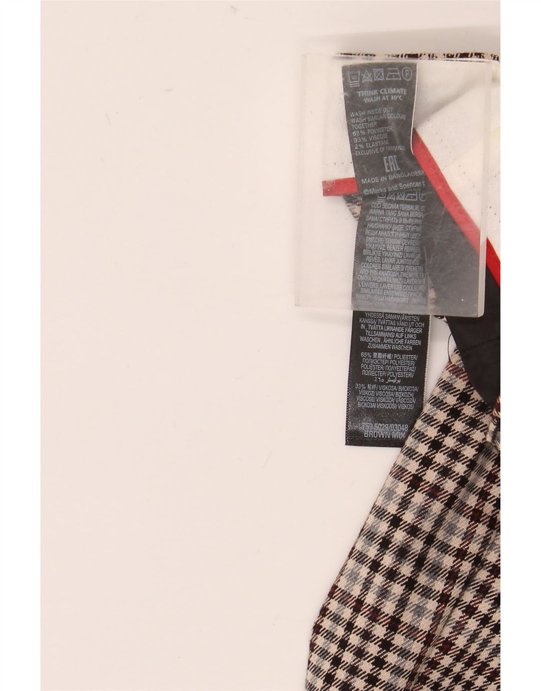 Marks & Spencer Damskie spodnie Chino Slim UK 16 Large W34 L30 Brązowa kratka