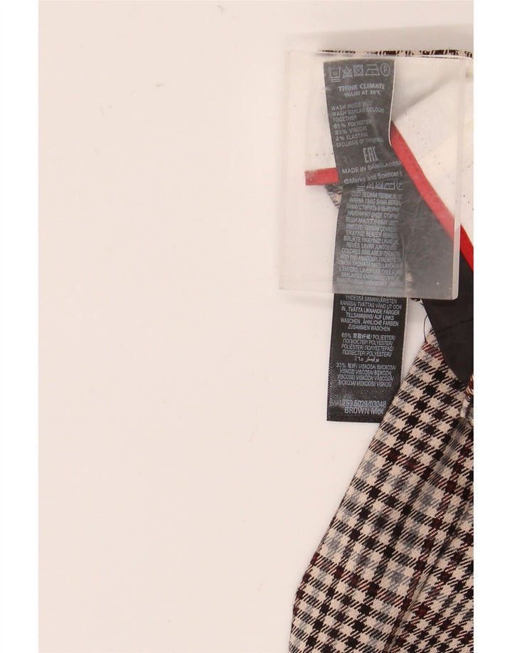 Marks & Spencer Damskie spodnie Chino Slim UK 16 Large W34 L30 Brązowa kratka