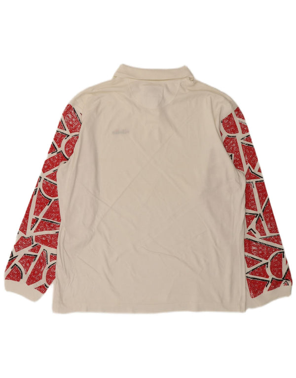 Męska koszulka polo z długim rękawem ELLESSE IT 50 Średniobiała, geometryczna bawełna