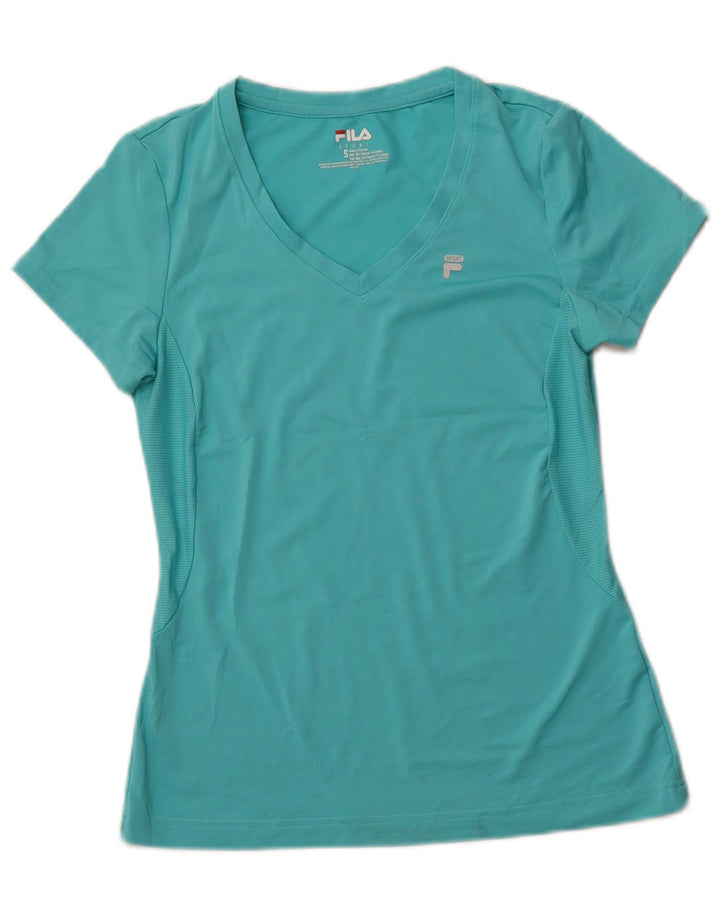 T-shirt damski FILA Top UK 8, mały, turkusowy poliester