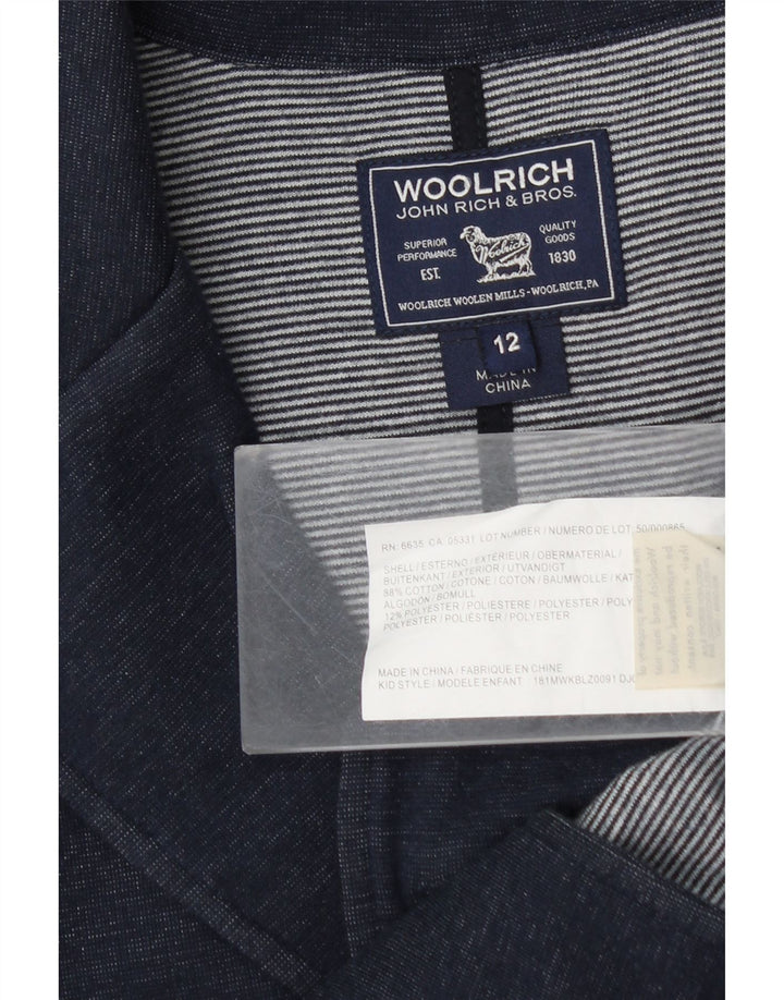 Woolrich Chłopięca marynarka zapinana na 3 guziki 11-12 lat, granatowa, bawełniana