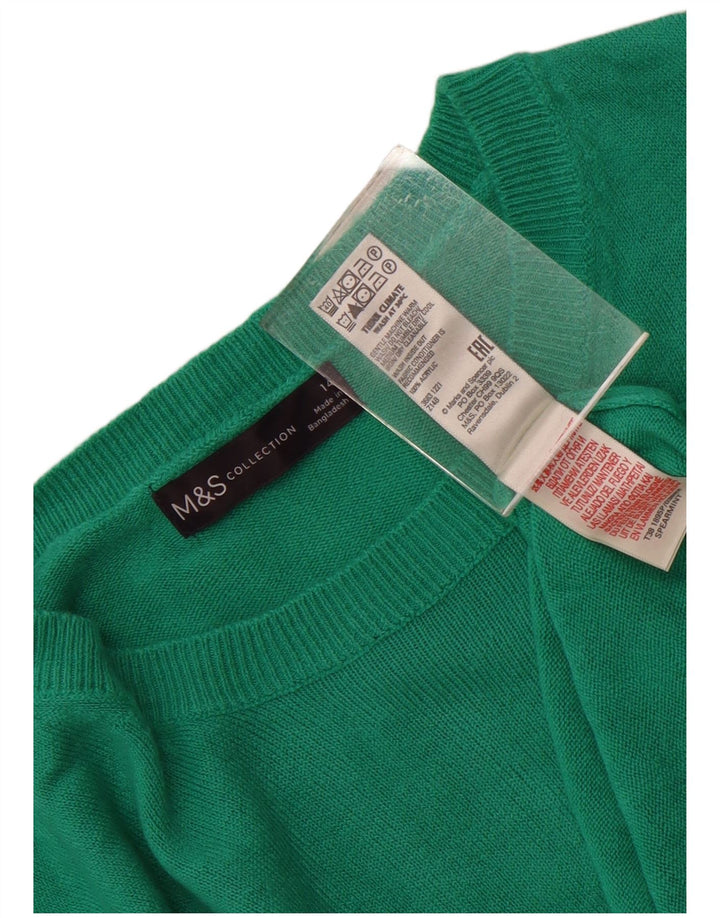 Marks & Spencer Damski sweter z okrągłym dekoltem, UK 14, średni zielony