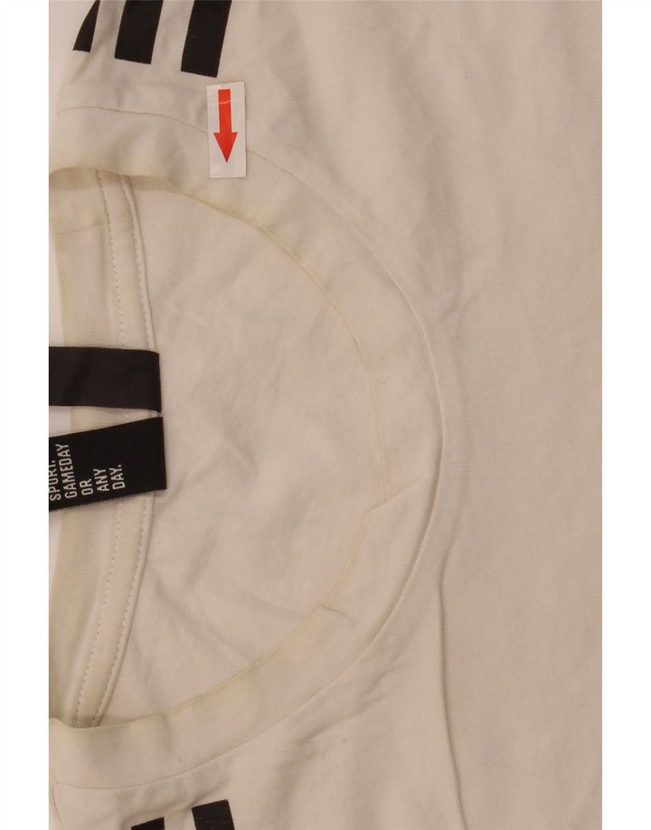 Adidas Męski T-shirt Top Średniej Białej Bawełny
