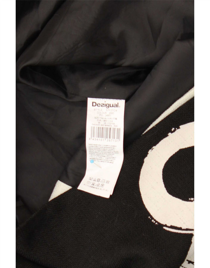 Desigual damska kopertowa mini spódniczka EU 38 Medium W28 czarna w kwiaty nowoczesna
