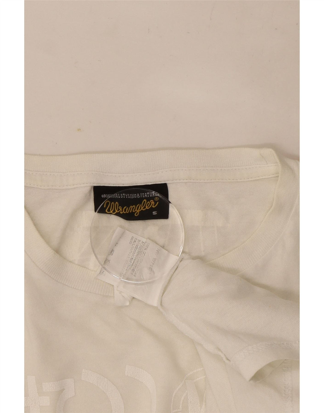 Męski graficzny top Wrangler z długim rękawem, mały, szary, bawełniany